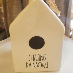 RAE DUNN  Chasing Rainbow  Birdhouse. White.
